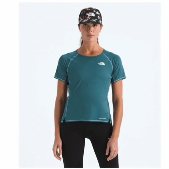 The North Face Women’s Medium Sunriser Short-Sleeve Space Blue Teal NWT Perform - Picture 7 of 8